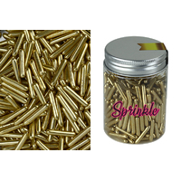 Metallic Vintage Gold Rods 100G Edible Sprinks Sprinkles Large Jimmies