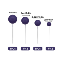 Purple Matte Ball Toppers 20pcs