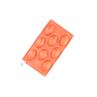 8 Cavity - Textured Oval Silicone Chocolate Mold - R-048