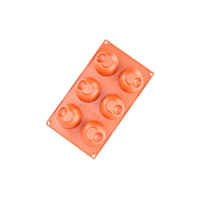 6 Cavity - Indent Hemisphere Silicone Chocolate Mold - R-053