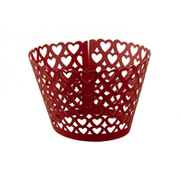 Heart Design Cupcake Wrappers - Red - 12 Pack