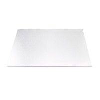 14 Inch X 18 Inch Silver Rectangle Masonite Cake Board 