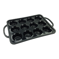 Cupcake Pan - 12Cups - Premium Silicon Pan - Sturdy Metal Handle