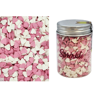 Pink White Hearts Sprinkle - 100g