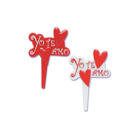 Yo Te Amo ( Red & White )- Cupcake Picks - 8 Pieces