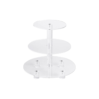 3 Tier Round 4mm Thick Cake Stand - Acrylic Cupcake