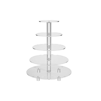 5 Tier Round 4mm Thick Cake Stand - Acrylic Cupcake