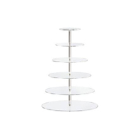 6 Tier Round 4mm Thick Cake Stand - Acrylic Cupcake