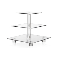 3 Tier Square 4mm Thick Cake Stand - Acrylic Cupcake