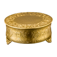 Square Gold 18 Cake Stand - Wedding Cake Plateau Collection: Single