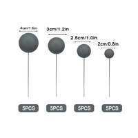 Stone Grey Matte Ball Toppers 20pcs