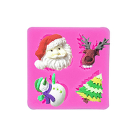 Christmas Themes Santa Reindeer Tree Snowman Silicone Mold