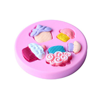 Cupcakes/Icecream -Sugarcraft Pink Silicone Mould: Single