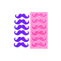 Mini Mustache Silicone Mold - 6 Cavities - Gum Paste Mould