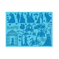 Wedding Silhouette 1 Cake Lace Silicone Mat  Single