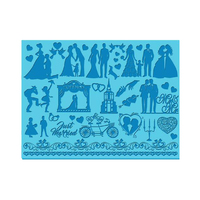 Wedding Silhouette 2 Cake Lace Mat - Silicone Mat