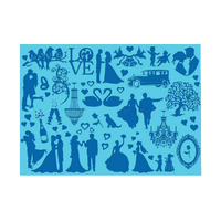 Wedding Silhouette 4 Cake Lace Mat - Silicone Mat