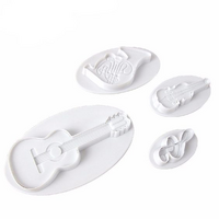 Musical Instruments Plunger Cutters - 4Pc - Fondant & Gumpaste Cutter