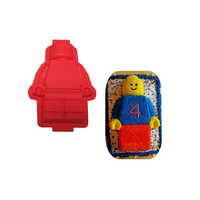 Lego Man Minifigure Robot Mould / Building Blocks Silicone Mold - Red Colour