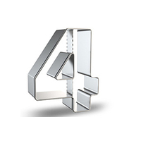 Number 4 Cookie Cutter - 3 Inch High - Number Four