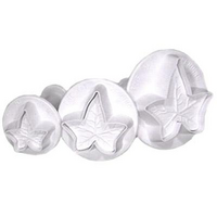 Veined Ivy Leaf Plunger Cutter - Large - Set Of 3