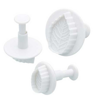 Veined Rose Leaf Plunger Cutters Set Of 3