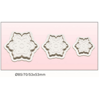 6 Petal Lace Flower 3Piece Plunger Cutter Set - Fondant Gumpaste Tools