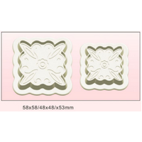 Square Plaque Scroll Design 2Piece Plunger Cutter Set - Fondant Gumpaste Tools