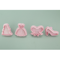 Bride Plunger Cutter Set Of 4 - Fondant Gumpaste Tools