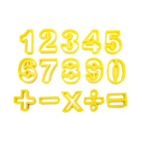 Plastic Numbers Cookie Cutter Set (Yellow)