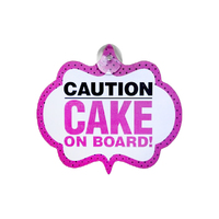 Caution - Cake On Board Hanging Car Sign