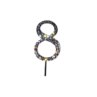 Diamante Number 8 - 4.5cm Rhinestone Cake Topper Birthday Aniversary