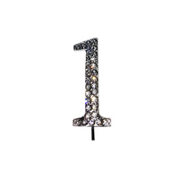 4.5cm Diamante Number 1 - Rhinestone Cake Topper Monogram Birthday Anniversary