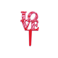 Love Red Colour Script - Cupcake Picks - 8 Pieces