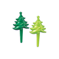 12 Pack 3D Christmas Tree Cupcake Picks Cake Decoration Bakery Crafts 