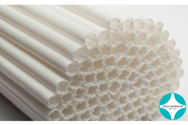 LARGE WHITE POLY-DOWELS – CAKE SUPPORT ROD – POLY-DOWELS :100 Pack