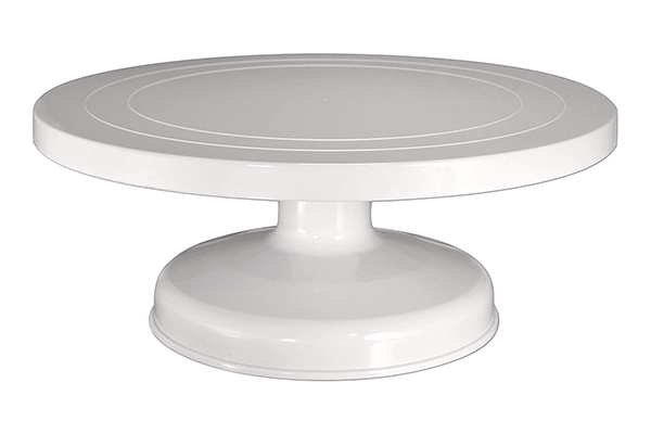 White Standard Cake Display Turntable – Revolving Cake Stand – Quality Plastic :3 Pack